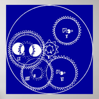 Poster Blueprint de engrenagens de Relógio