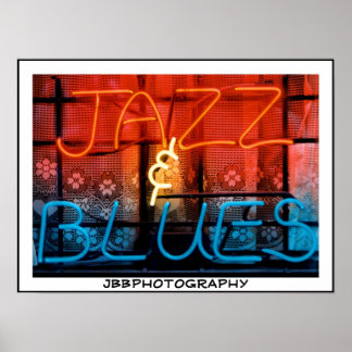 Póster blues neon jazz