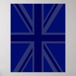 Póster Blues para bandeira britânica de bandeira da Uni
