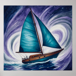 Poster BlueSailBoat