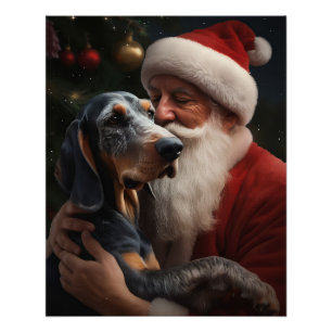 Póster Bluetick Coonhound com Natal