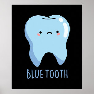 Poster Bluetooth Piada Técnica Dente Azul Piada Fundo Esc