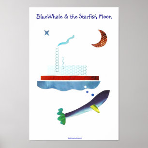Póster BlueWhale & a lua da estrela do mar