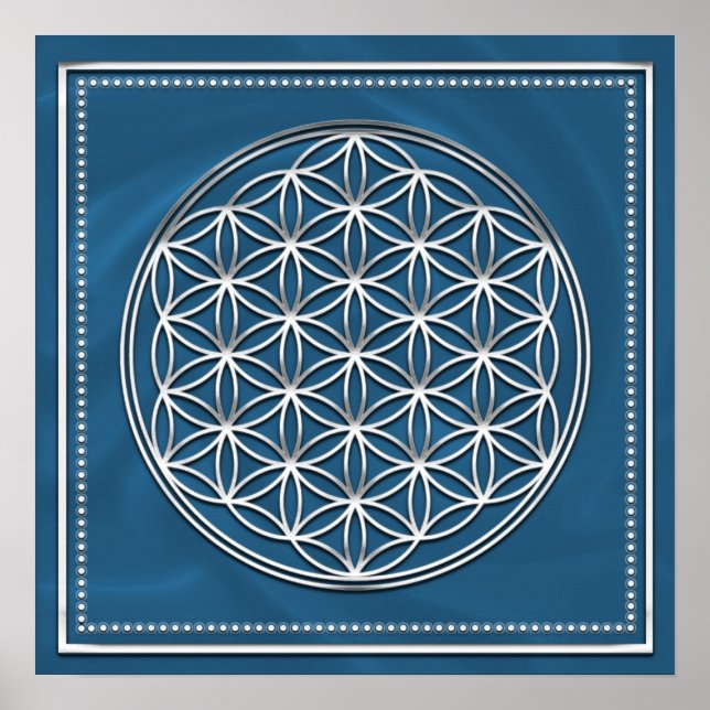 Póster Blume des Lebens - Flor da vida - Silber (Frente)