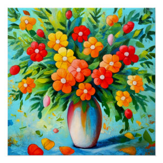 Póster Blumenstrauß in Vase