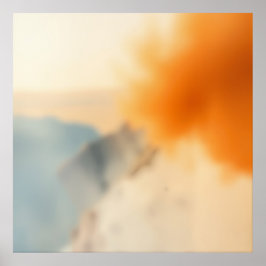 Poster Blurry Art Neutral Warm Abstract