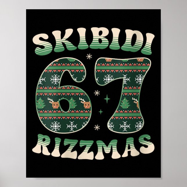 Poster Blusas Skibidi Rizzmas 67 Seis Sete Meme Feia Nata (Frente)
