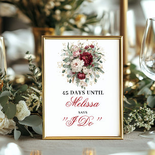 Poster Blush Artístico Burgundy Dais Até que Eu Faça Deco