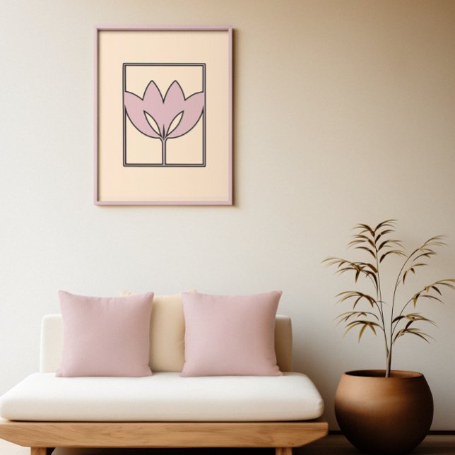 Poster Blush Bloom - Arte moderna do Lotus Wall (Criador carregado)