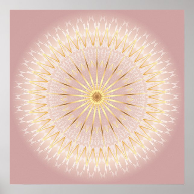 Poster Blush Dourado Mandala (Frente)