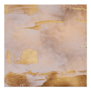 Póster Blush Dourado Rosa e textura Dourada