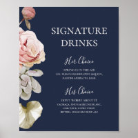 Blush Floral Moderno | Bebidas Signature Navy