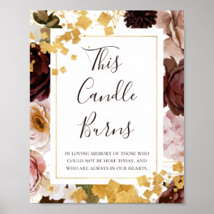 Poster Blush Floral Moderno   Este Sinal de Vela Queima