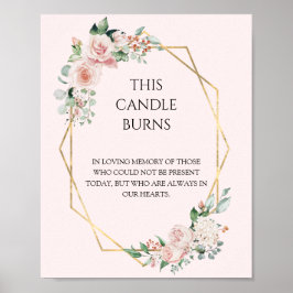 Poster Blush Floral Rosa Casado Esta Vela Queima