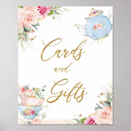 Poster Blush Floral Tea Party Cards & Gifts Bridal Baby