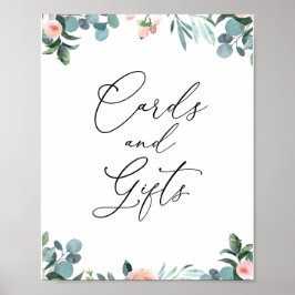 Poster Blush Florals - Sinal de presentes e cartões horár