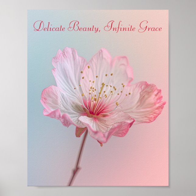 Poster Blush of Primavera: Elegância do Flor de Cereja (Frente)