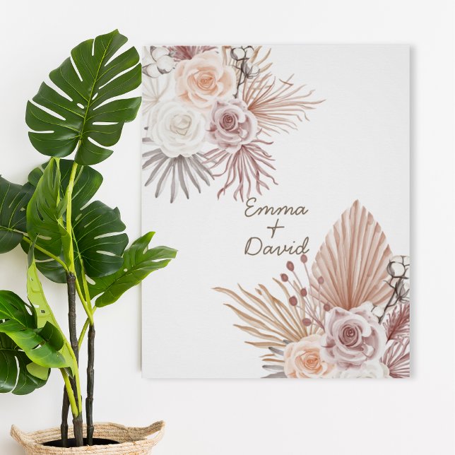 Póster Blush Pampas Grass Wedding Poster (Criador carregado)