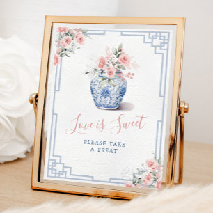 Poster Blush Pink Jar Chinoiserie Amor é Doce