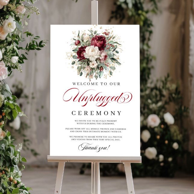 Poster Blush Premium Burgundy Cerimônia Unplugged (Premium Blush Burgundy Unplugged Ceremony)