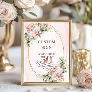 Poster Blush Rosa Comestível Vegetação 50 Mesa de Anivers