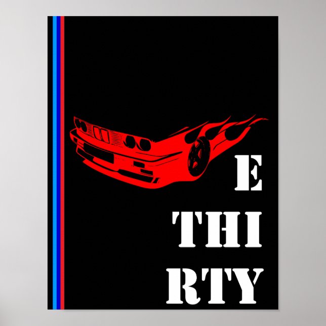 Poster BMW E 30 THIRTY Bimmer E30 (Frente)
