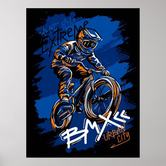 Poster Bmx Bicycle Urban Graffiti streetwear  (Frente)