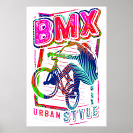 Poster Bmx Colorida - Bicicleta Bmx - Urbano