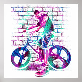 Poster Bmx Colorida - Bicicleta Bmx - Urbano