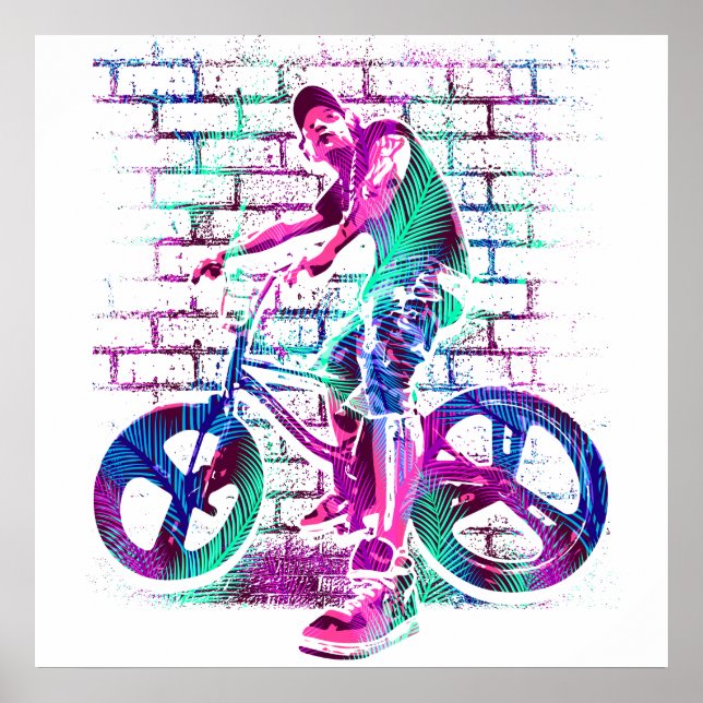 Poster Bmx Colorida - Bicicleta Bmx - Urbano (Frente)