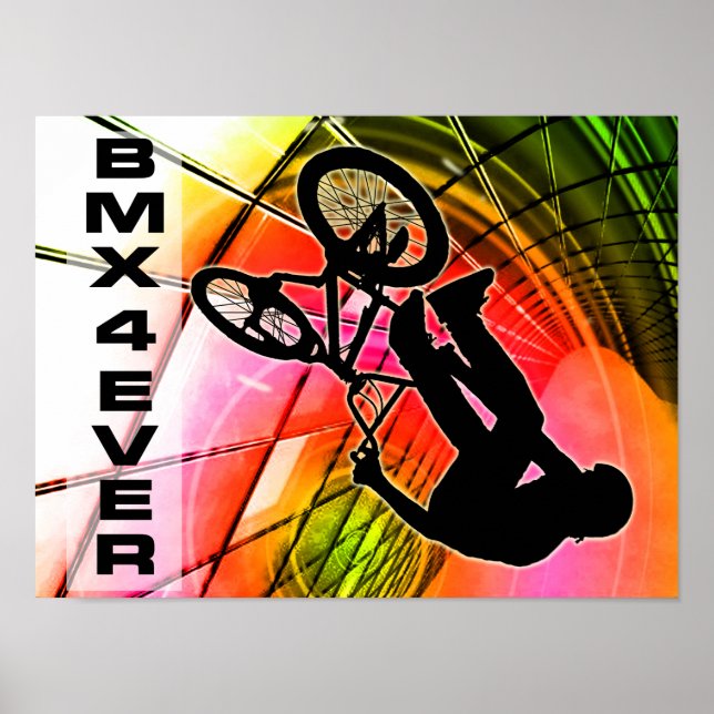 Póster BMX em Linhas e Círculos BMX 4 Nunca (Frente)