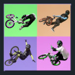 Poster BMX Extreme Pop Art, Copyright Karen J Williams<br><div class="desc">Esportes Extreme BMX</div>