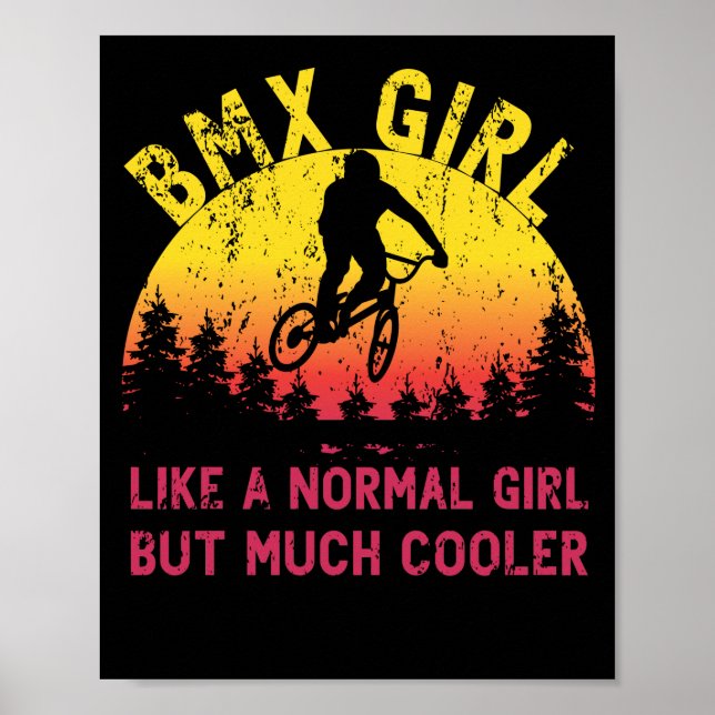 Poster BMX Girl Sunset Bike Girl Retro (Frente)