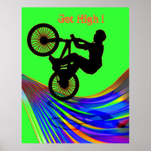 Póster BMX na estrada do arco-íris