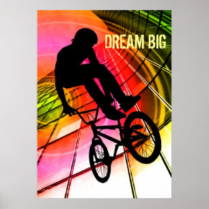 Póster BMX nas linhas e nos círculos "grandes ideais "