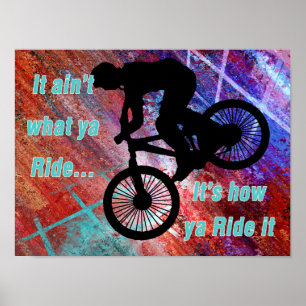 Póster BMX sobre o Rusty Grunge Risk How Yide Ride It