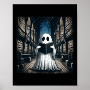 Poster Bo Bibliotecário do Halloween da Biblioteca Ghost