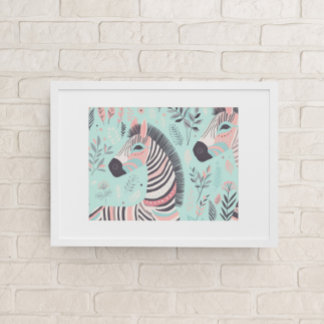 Poster Bô Cujo Zebra Animal Safari Sala De Bebê Arte
