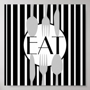 Poster boa apetite cozinha citação ousada chic moderna