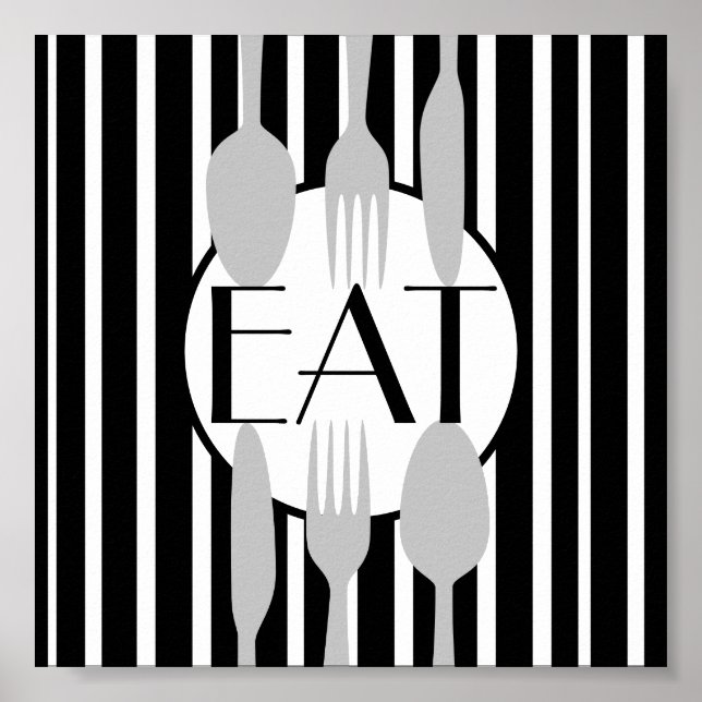 Poster boa apetite cozinha citação ousada chic moderna (Frente)