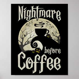 Poster Boa Noite Assustadora Antes Do Café Halloween Dive
