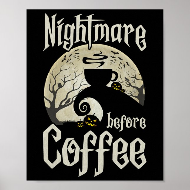 Poster Boa Noite Assustadora Antes Do Café Halloween Dive (Frente)