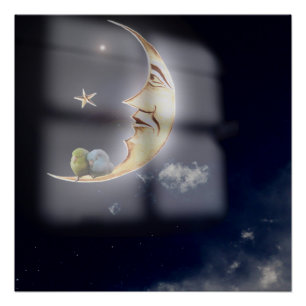 Póster Boa noite e arte pacífica de Parrotlets dos sonho