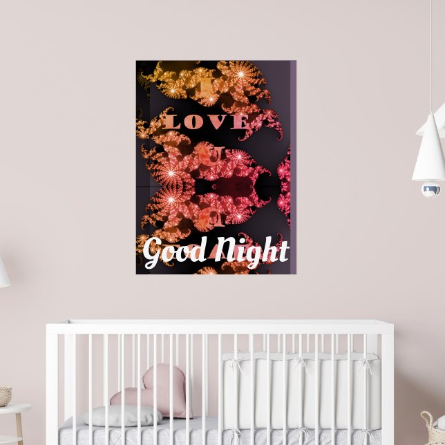 Poster Boa Noite Eu Te Amo Sonhos Doces  (Berçário 2)