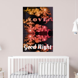 Poster Boa Noite Eu Te Amo Sonhos Doces