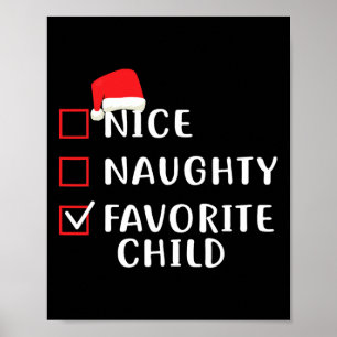 Poster Boa Noite Favorita de Natal Engraçado para Criança