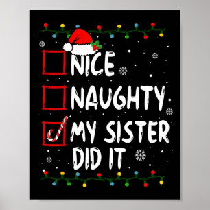 Poster Boa Noite Minha Irmã Fez Isso Xmas Family Boys Gir