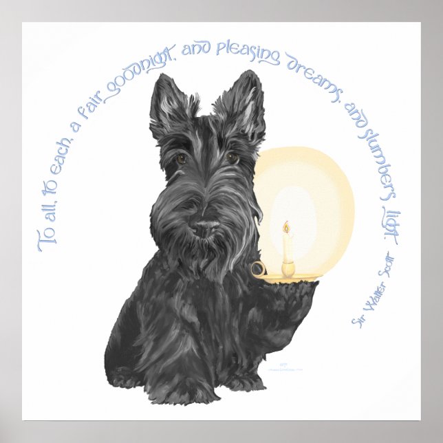 Poster Boa noite Scottish Terrier (Frente)