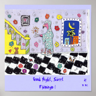Póster Boa Noite, Sweet Flamingo!