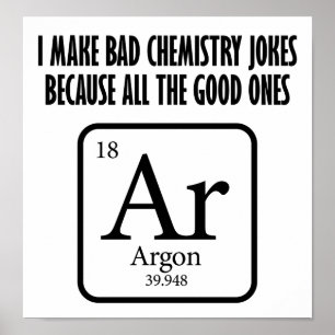 Poster Boa Piada de Química Argon Funny
